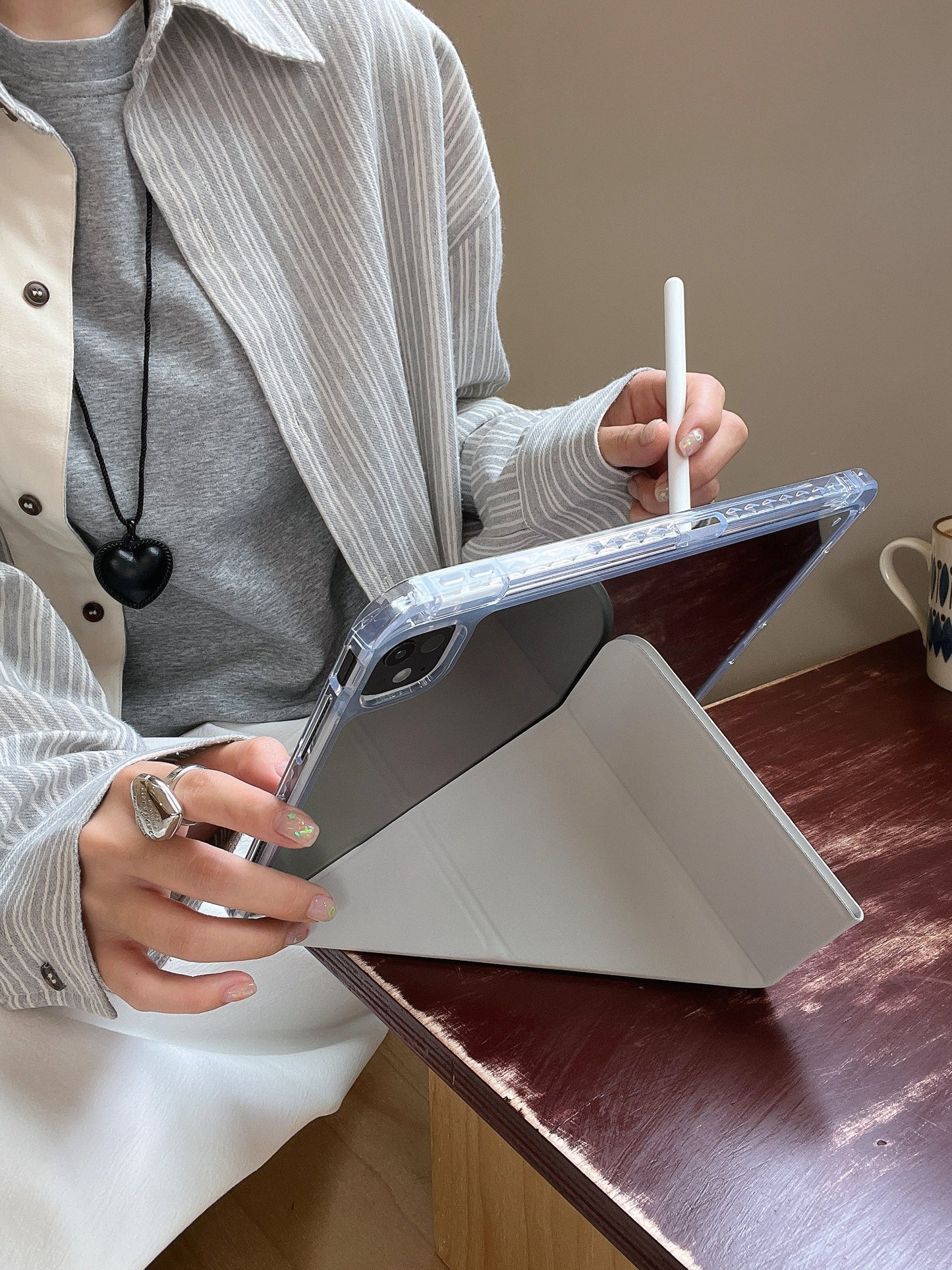 Pastel Origami Stand iPad Case Slim Magnetic Foldable Stand