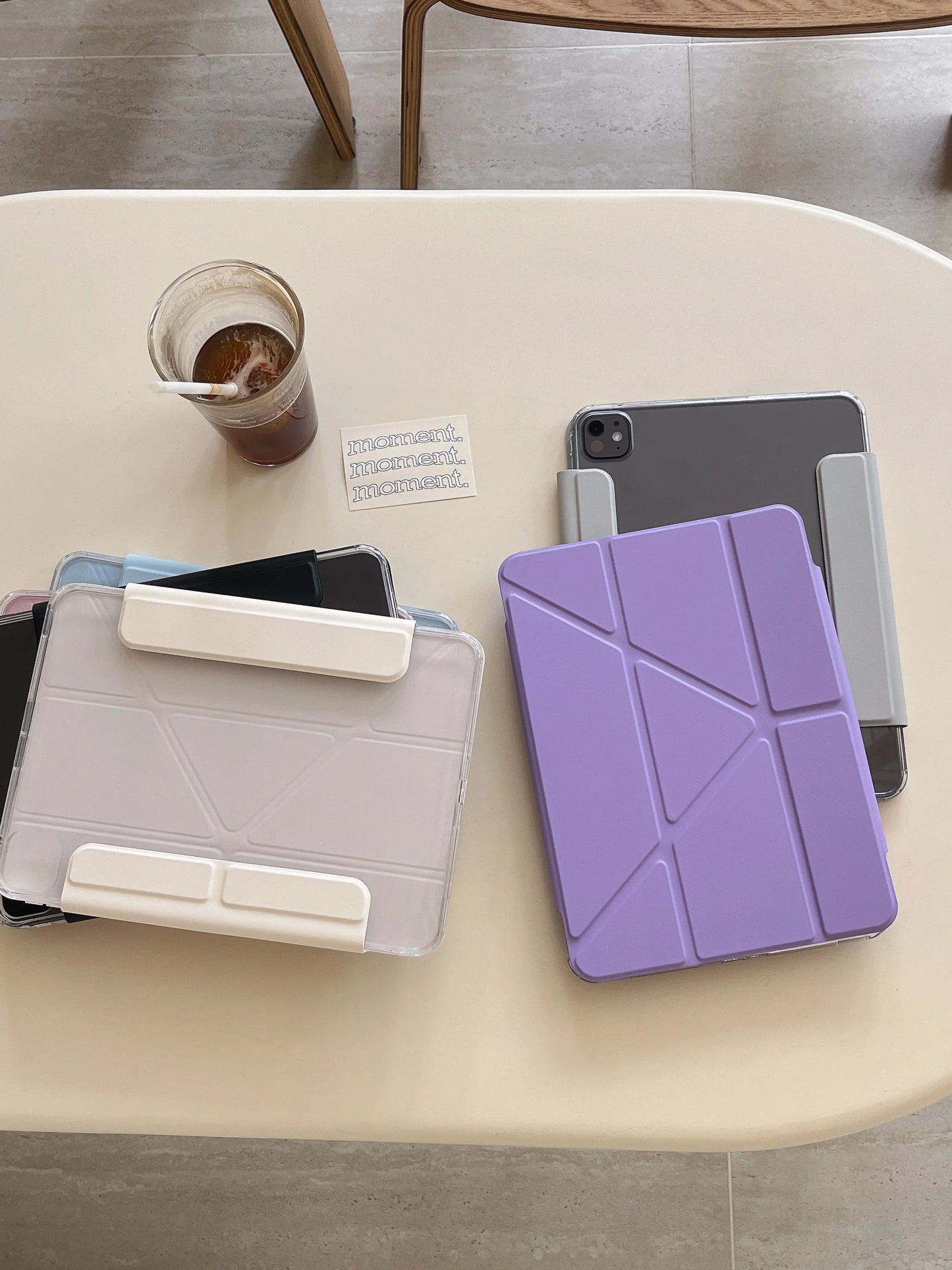 Origami Magnetic iPad Case -Pastel Colors With Foldable Stand