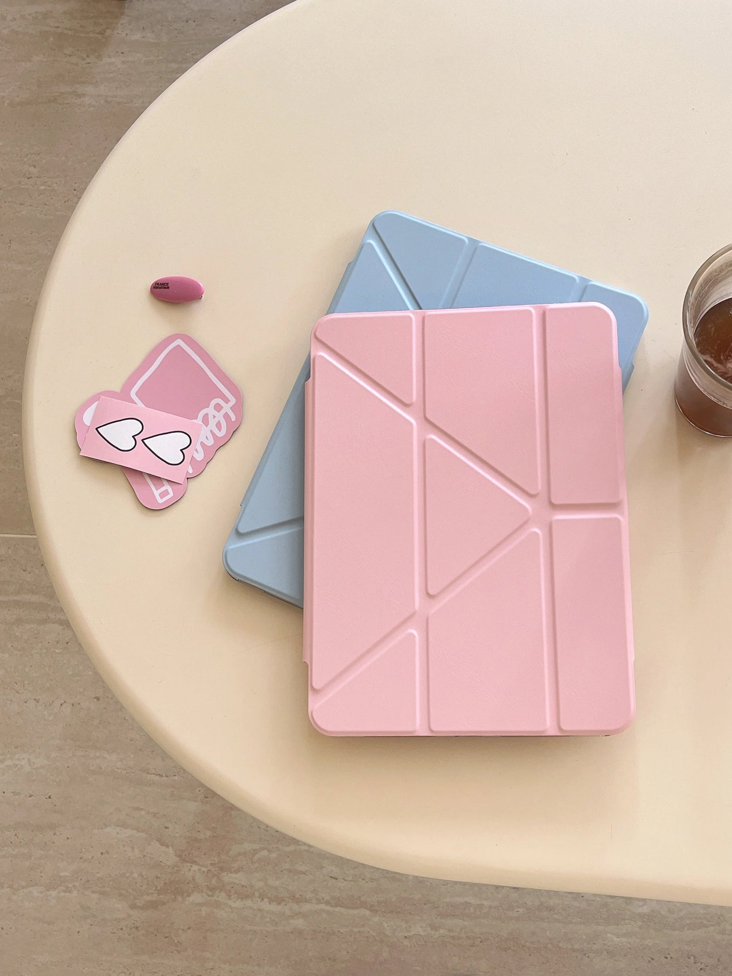 Origami Magnetic iPad Case -Pastel Colors With Foldable Stand