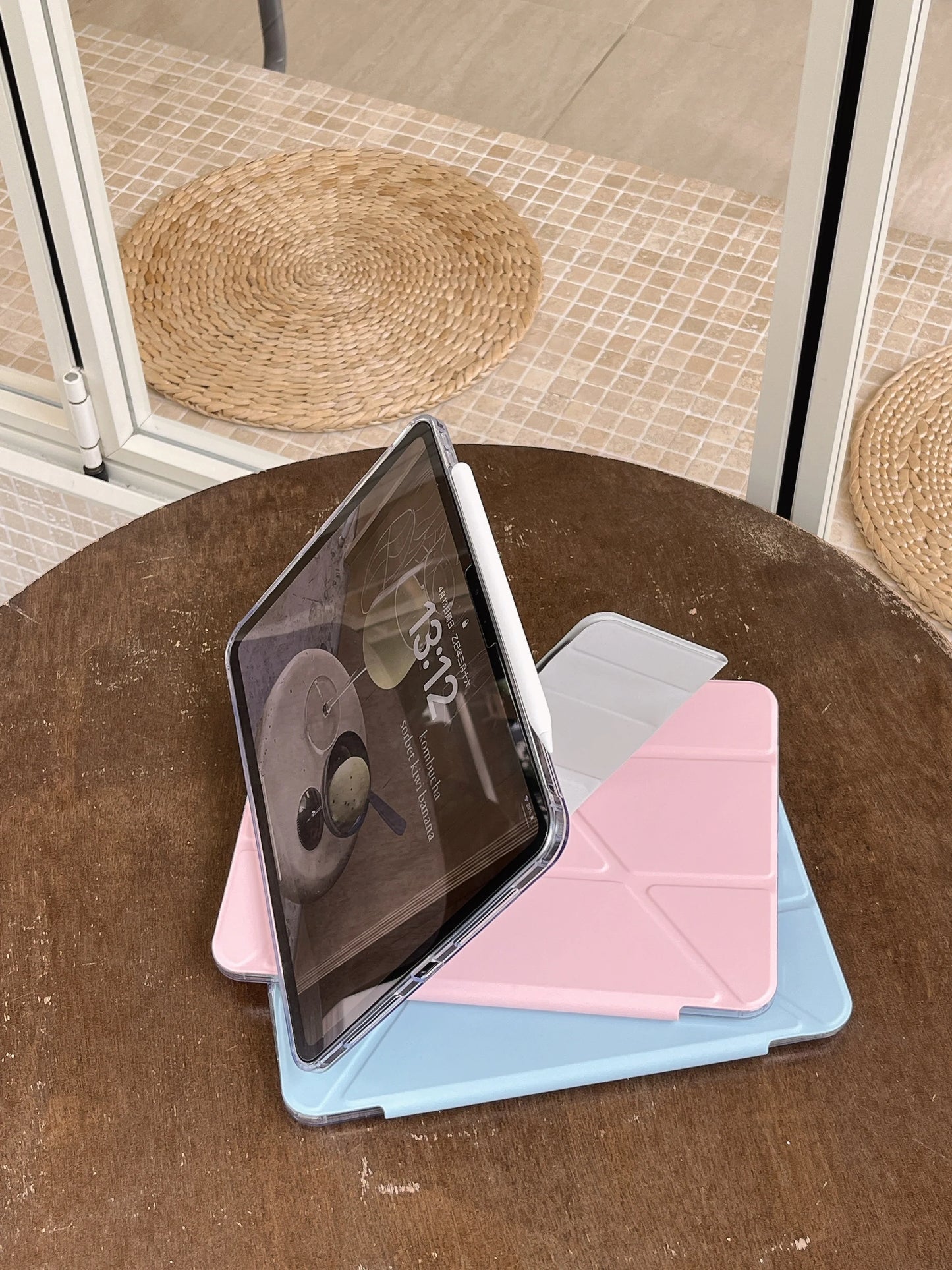 Origami Magnetic iPad Case -Pastel Colors With Foldable Stand