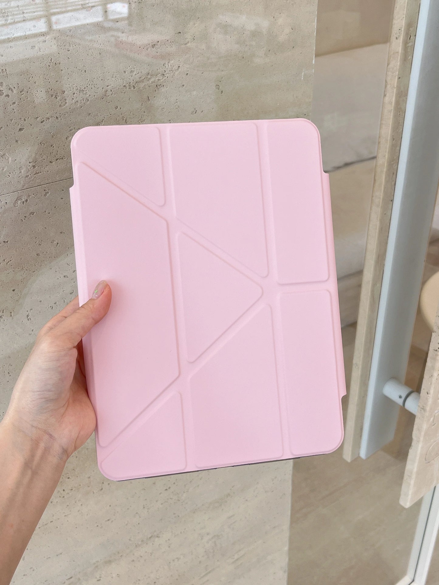 Origami Magnetic iPad Case -Pastel Colors With Foldable Stand