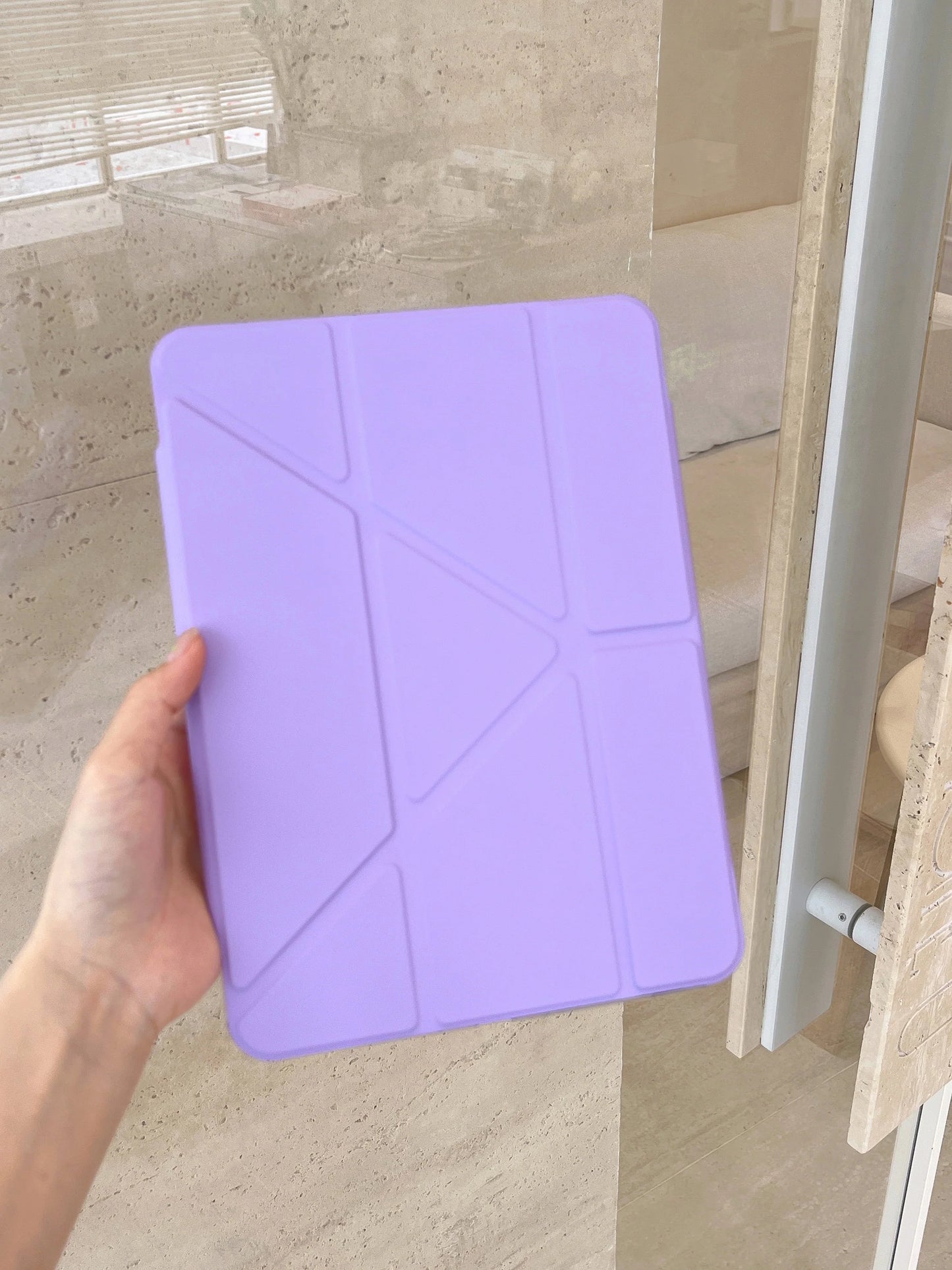 Origami Magnetic iPad Case -Pastel Colors With Foldable Stand