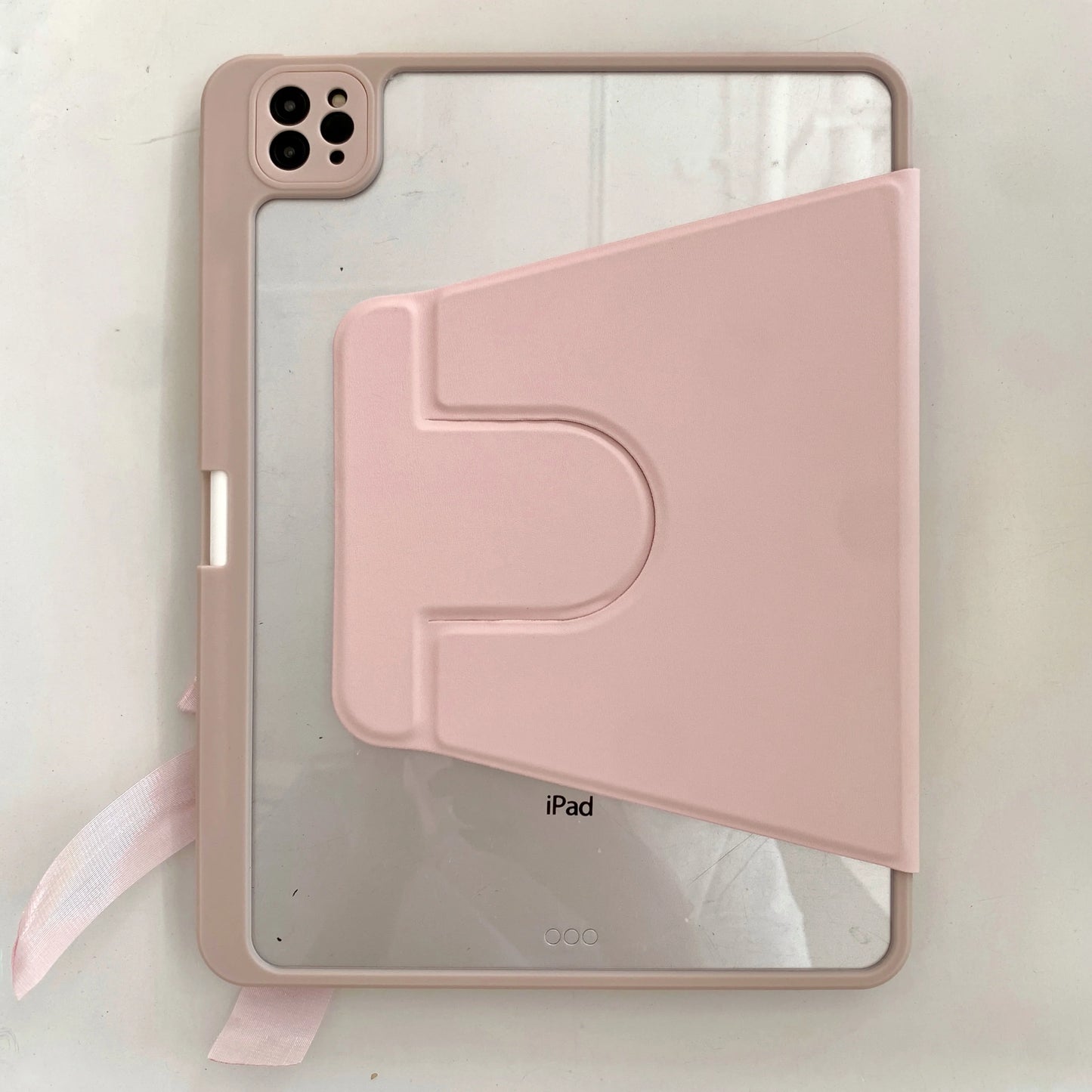 Pink Heart & Star Patchwork iPad Case with Stand – Cute Denim Bow Design For iPad