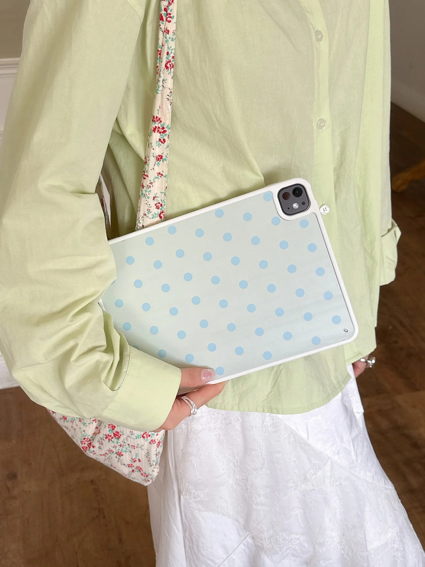 Minimal Blue Polka Dot iPad Case – Soft Matte Protective Cover for iPad