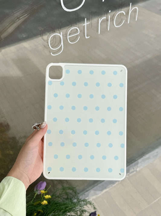 Minimal Blue Polka Dot iPad Case – Soft Matte Protective Cover for iPad