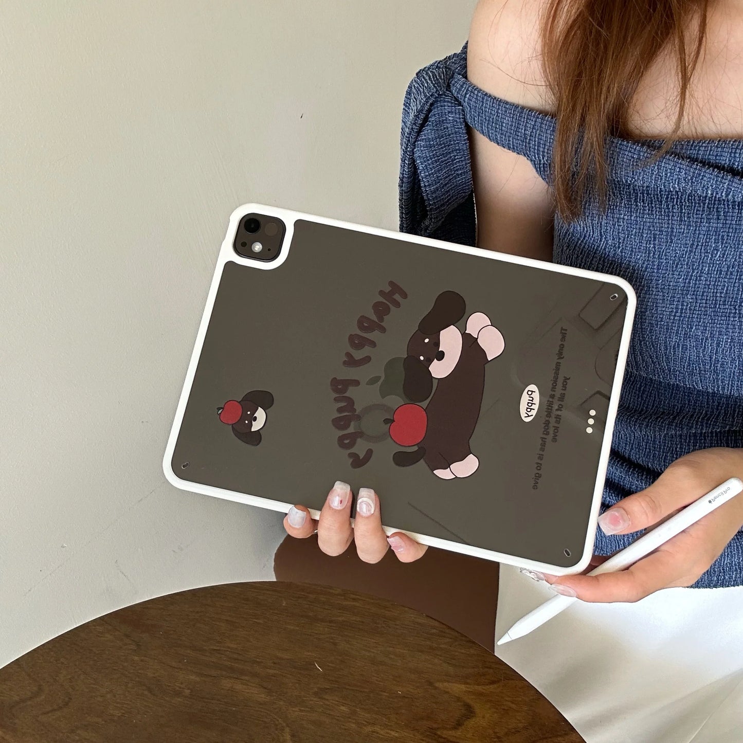 Cute Puppy Print iPad Case – Soft Back Cover with Apple Design for iPad Models