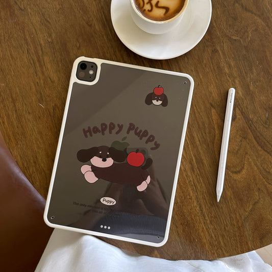 Cute Puppy Print iPad Case – Soft Back Cover with Apple Design for iPad Models