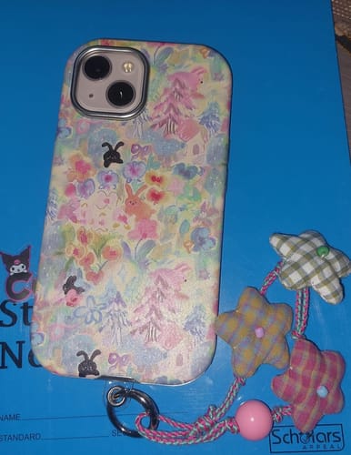 Flower Printed Case For iPhone With Star Charm