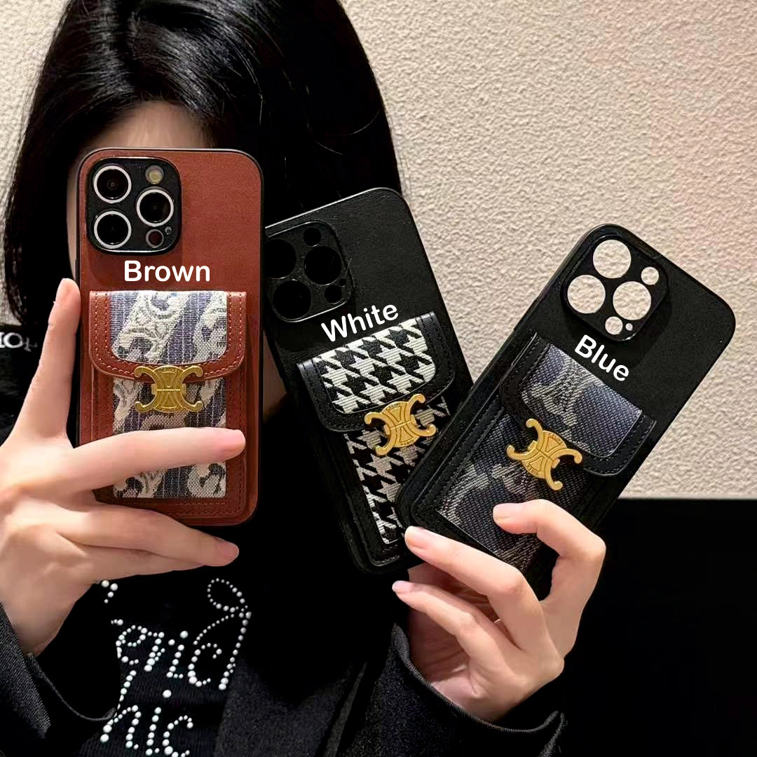 Luxury Branded Leather Wallet Case For iPhone