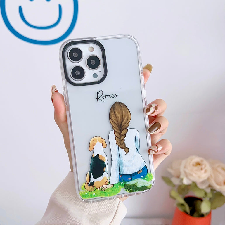iPhone Impact Proof Customised Silicon Case ( A Girl With Dog )