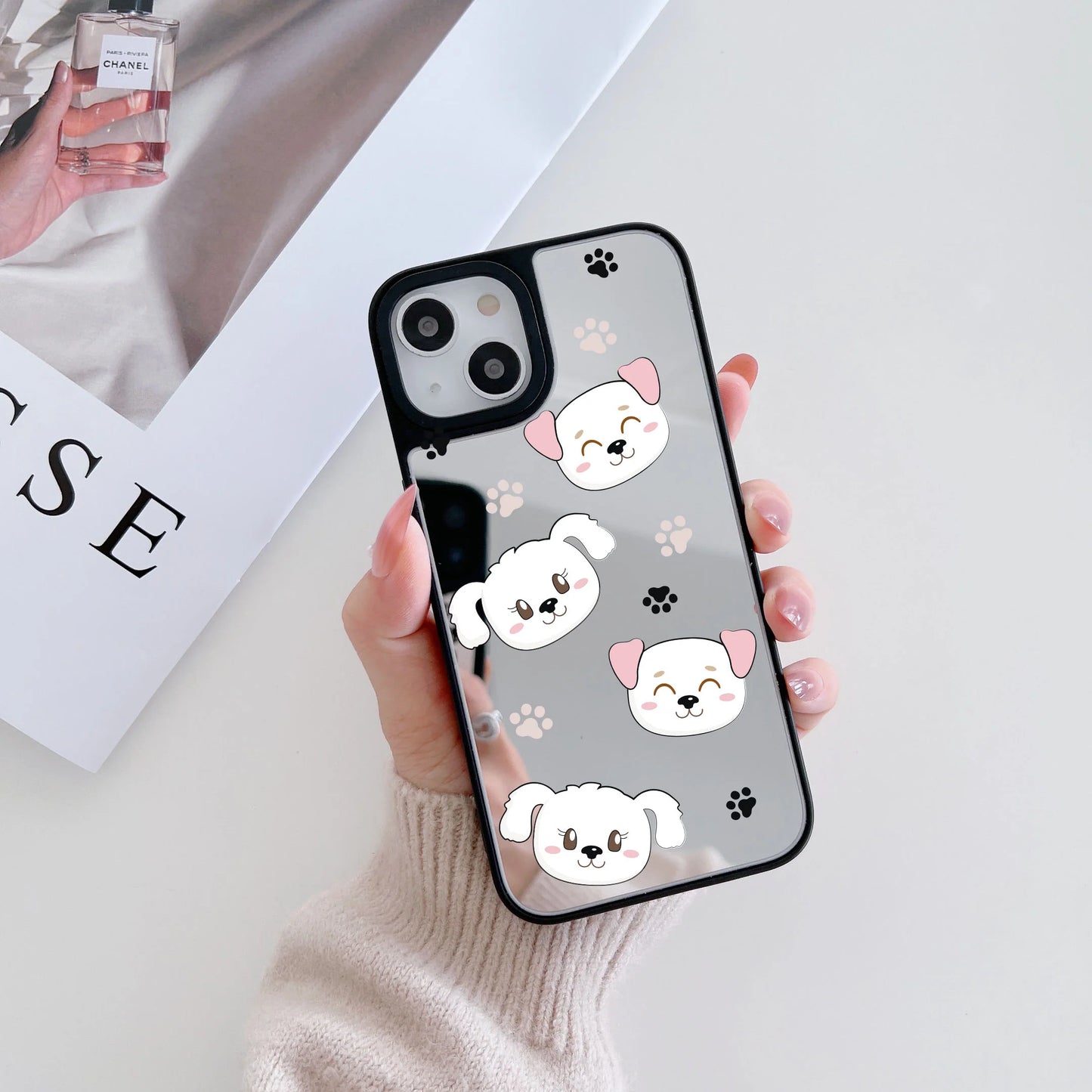 Reflective Mirror Designer Case for iPhone ( Cute Animal Pattern )