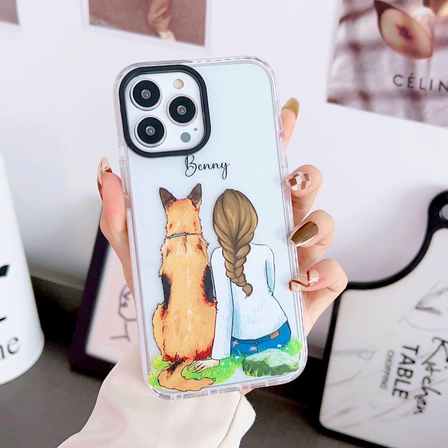 iPhone Impact Proof Customised Silicon Case ( A Girl With Dog )
