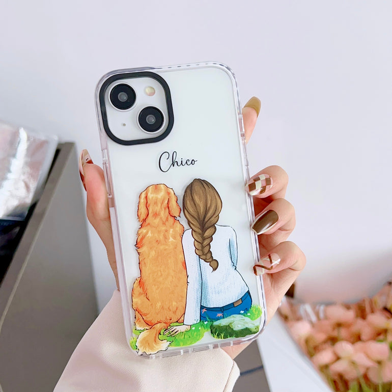 iPhone Impact Proof Customised Silicon Case ( A Girl With Dog )