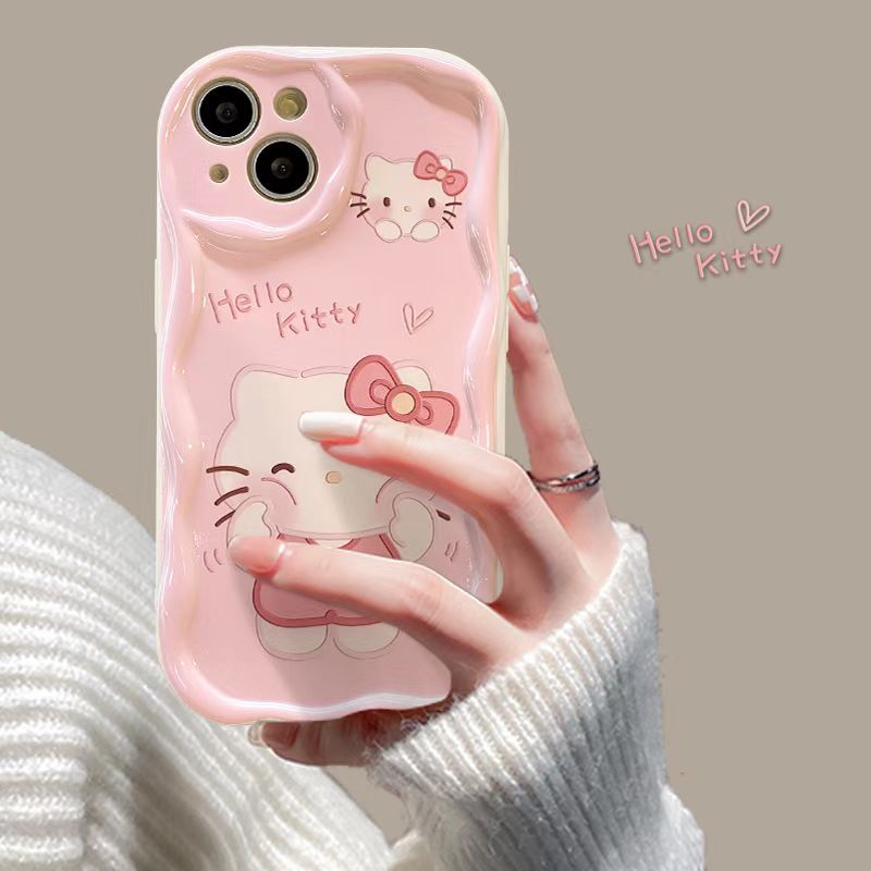 Hello Kitty Blush Charm Case For iPhone 13/14/15/16/16E  Case (Basic, Pro, Pro-Max)