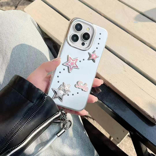 Star Designer Silicon Case For iPhone With String Holder
