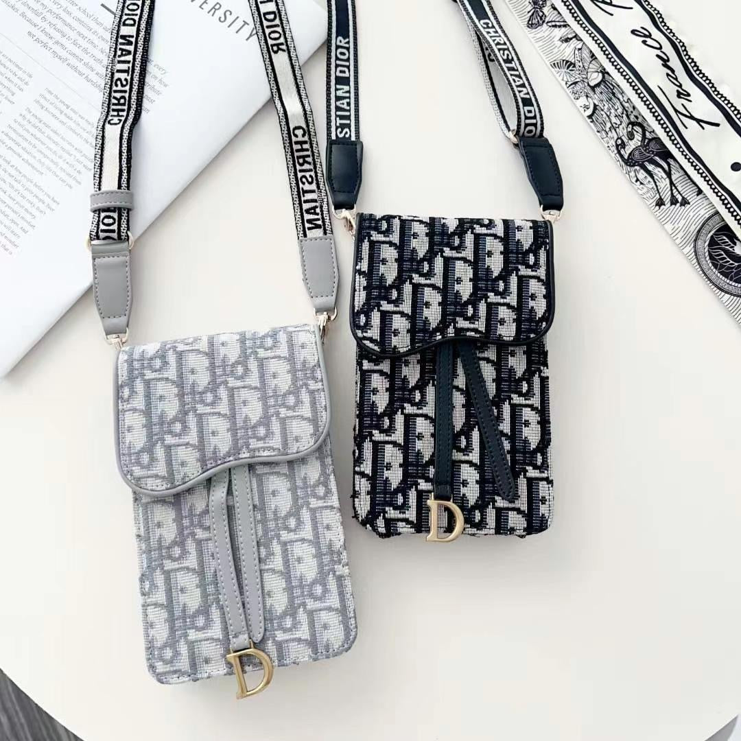 Luxury Branded Leather Bag For iPhone With Sling
