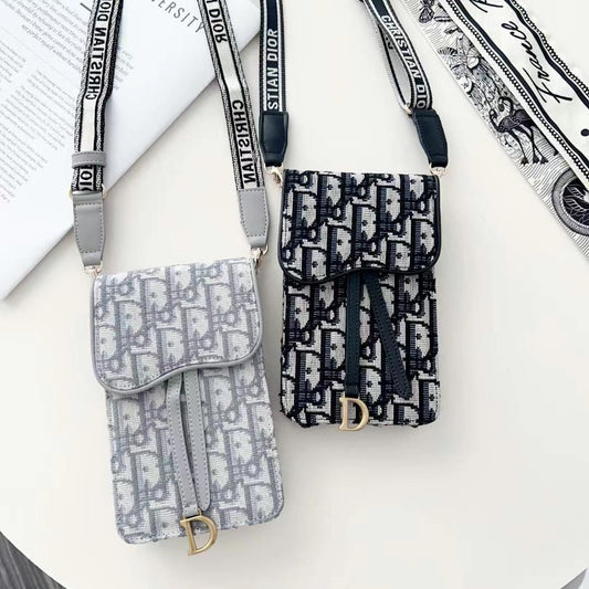 Luxury Branded Leather Bag For iPhone With Sling