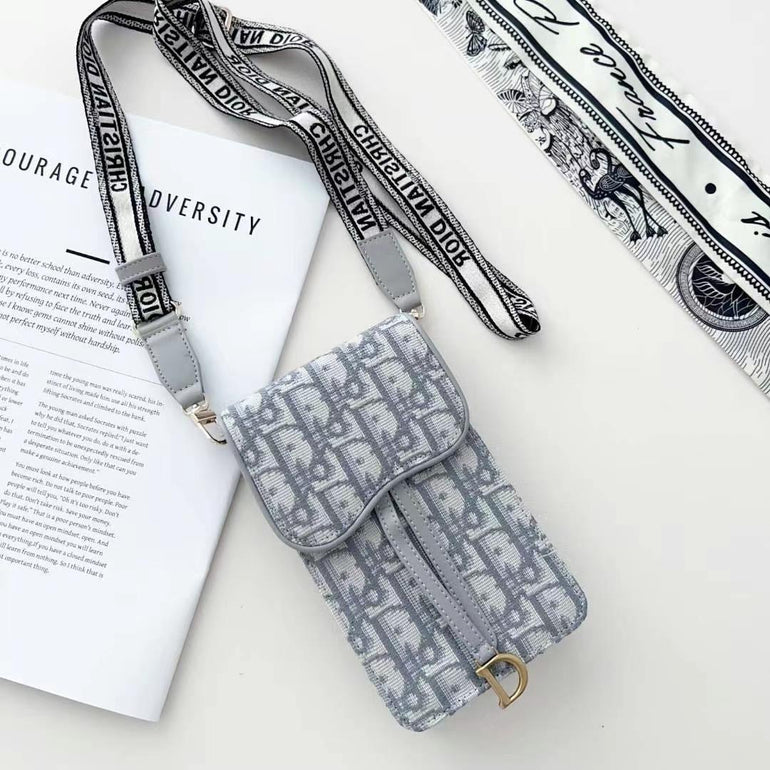 Luxury Branded Leather Bag For iPhone With Sling