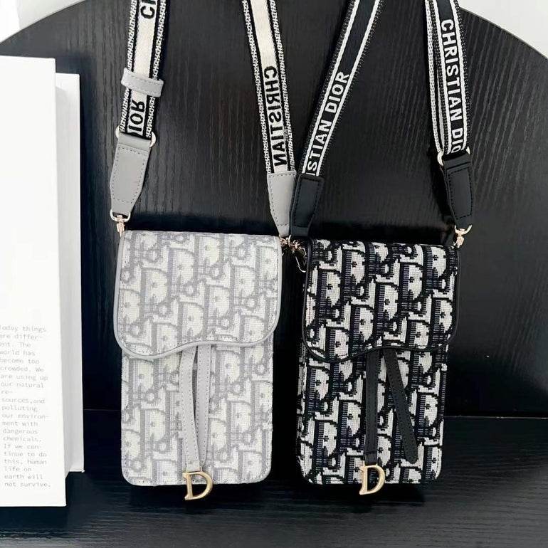 Luxury Branded Leather Bag For iPhone With Sling
