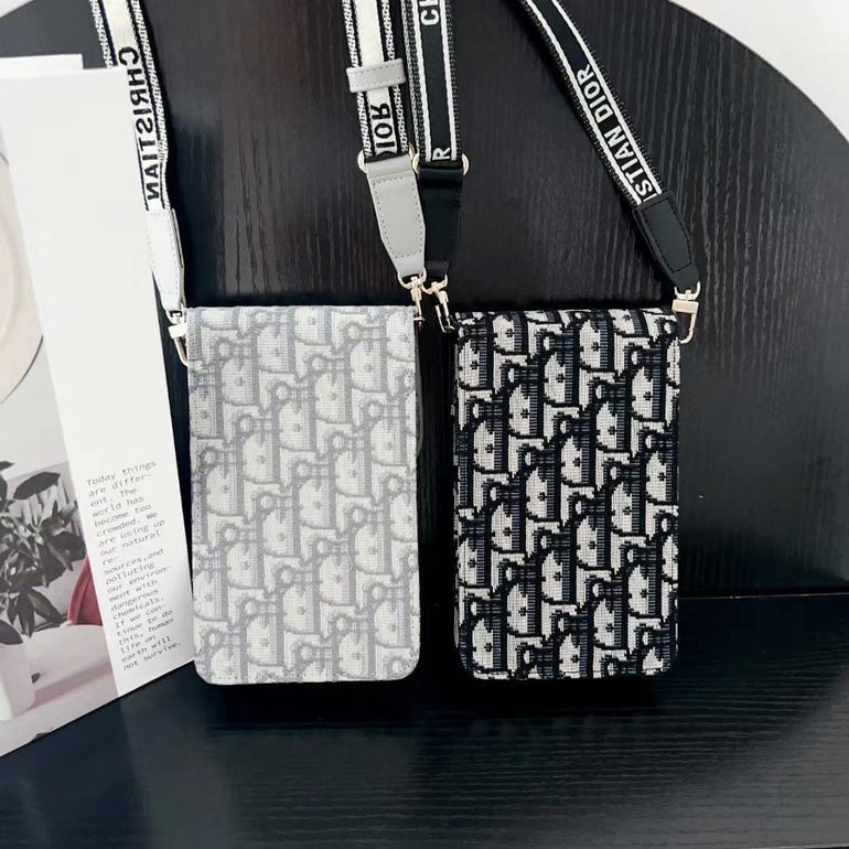 Luxury Branded Leather Bag For iPhone With Sling