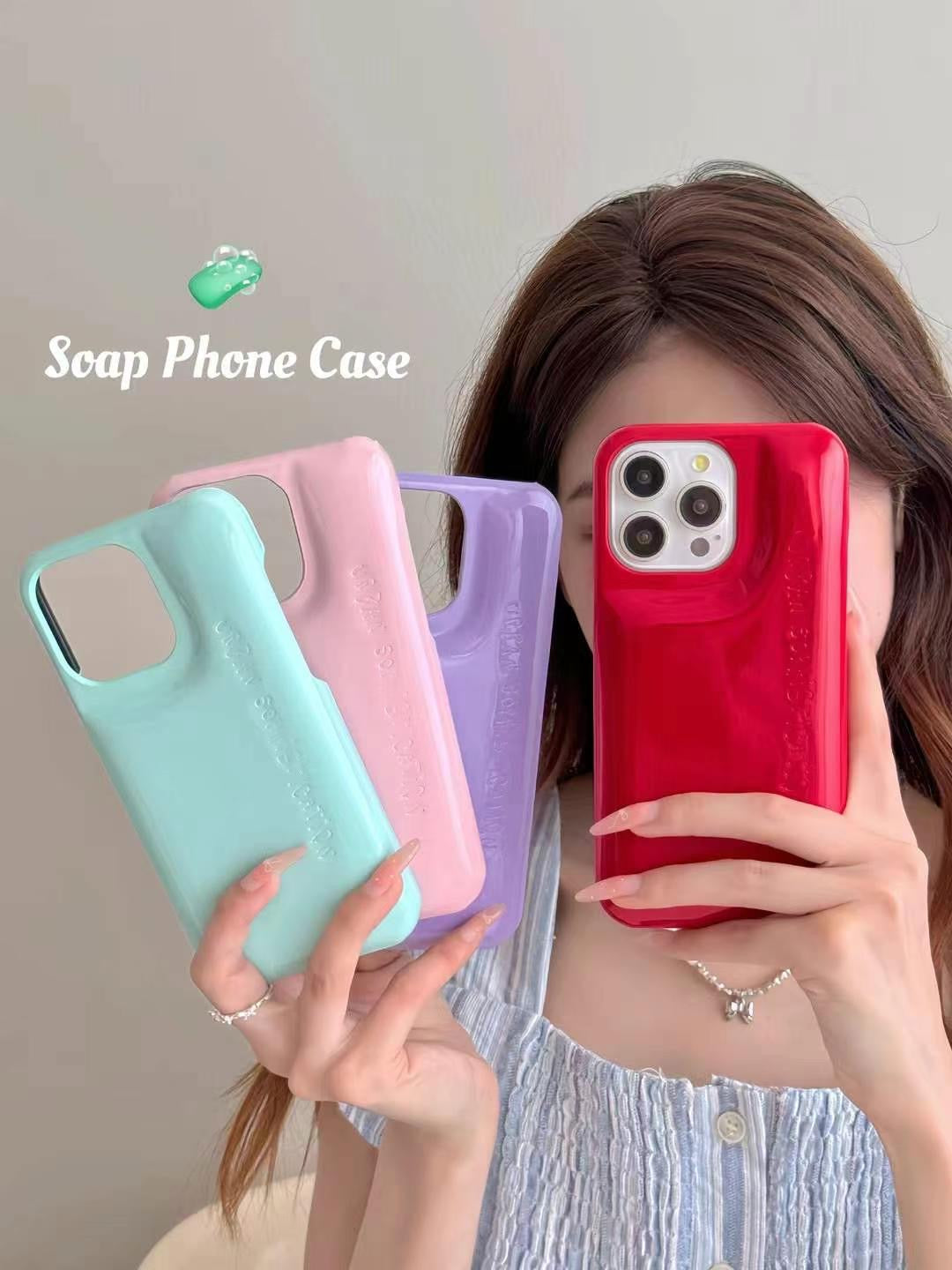 Solid Color Puffer Leather Case For iPhone