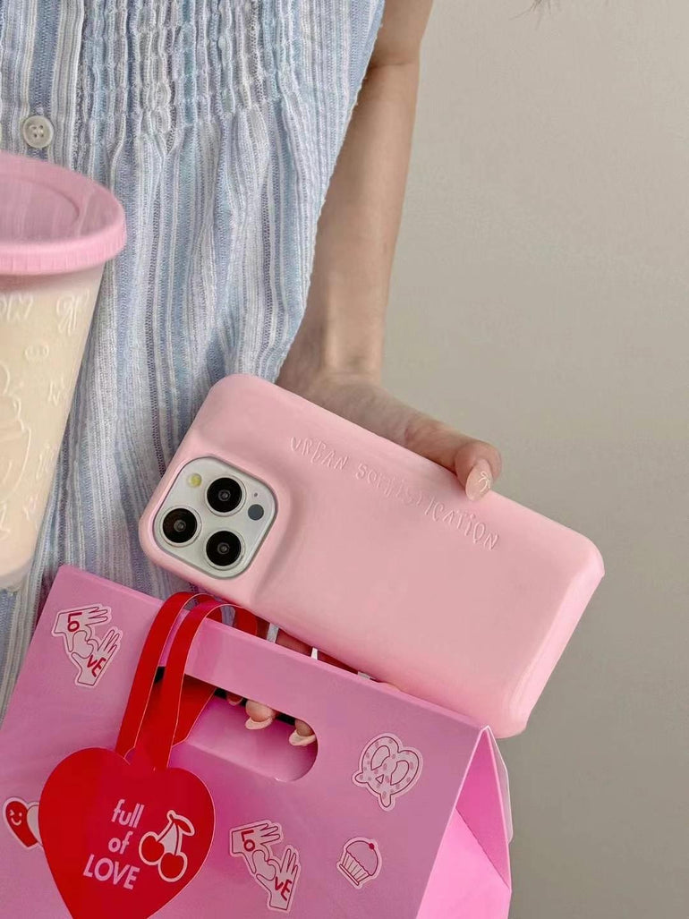 Solid Color Puffer Leather Case For iPhone