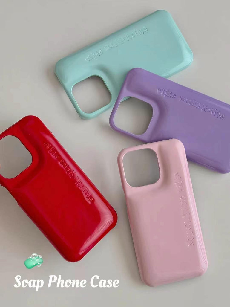 Solid Color Puffer Leather Case For iPhone