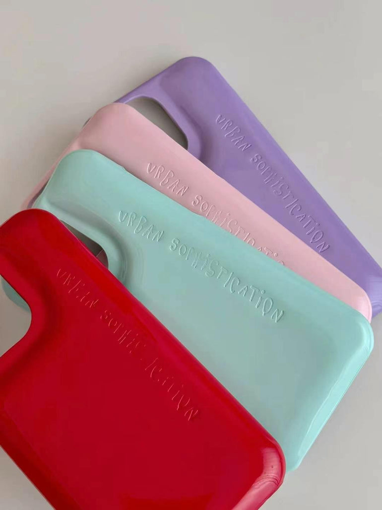 Solid Color Puffer Leather Case For iPhone