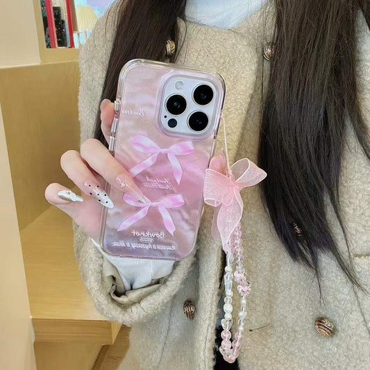 Bow Designer Silicon Case For iPhone With Bow Ribbon Charm