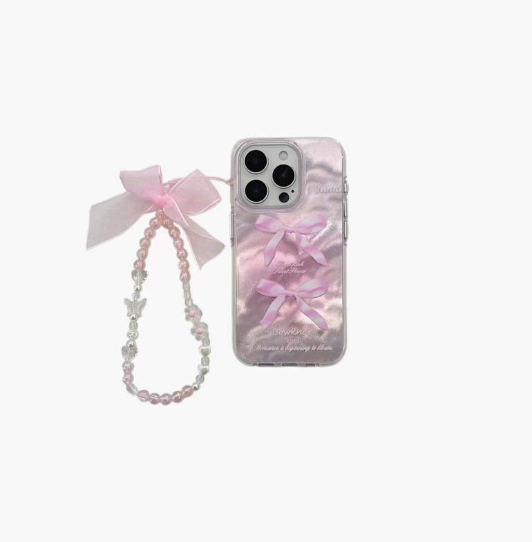 Bow Designer Silicon Case For iPhone With Bow Ribbon Charm