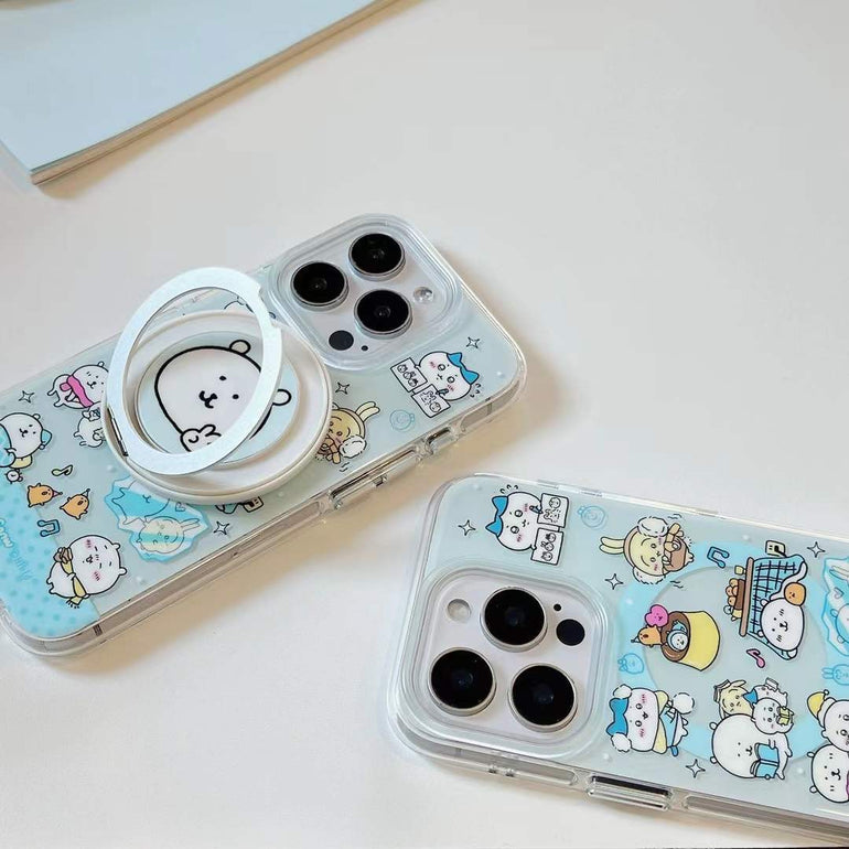 Puppy Family Silicon Case For iPhone With Puppy Magsafe Holder