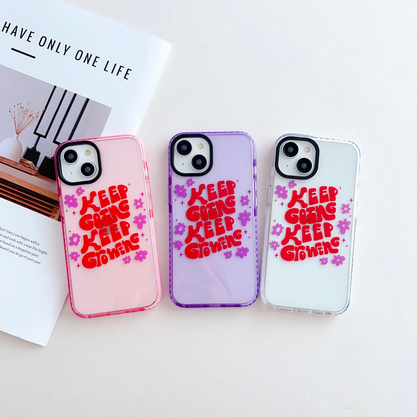 Keep Going Keep Growing Designer Impact Proof Silicon Phone Case for iPhone
