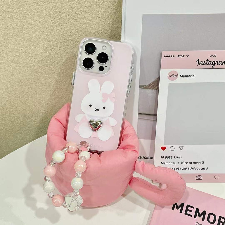 Cute Heart Silicon Case For iPhone With Lovely Charm