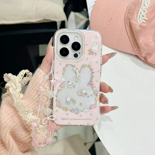 Bunny's Life Flower Silicon Case For iPhone With Cute Charm