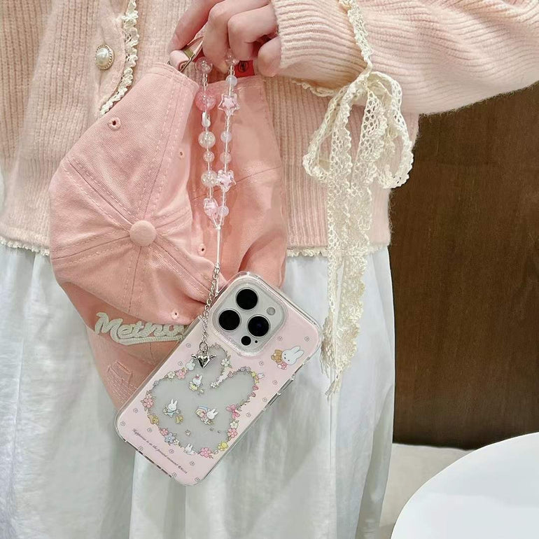 Bunny's Life Flower Silicon Case For iPhone With Cute Charm
