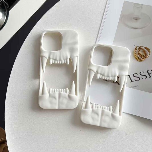 Tiger Fangs Silicon Case For iPhone ( White )