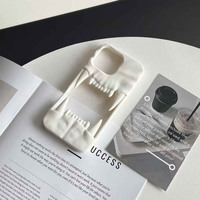 Tiger Fangs Silicon Case For iPhone ( White )