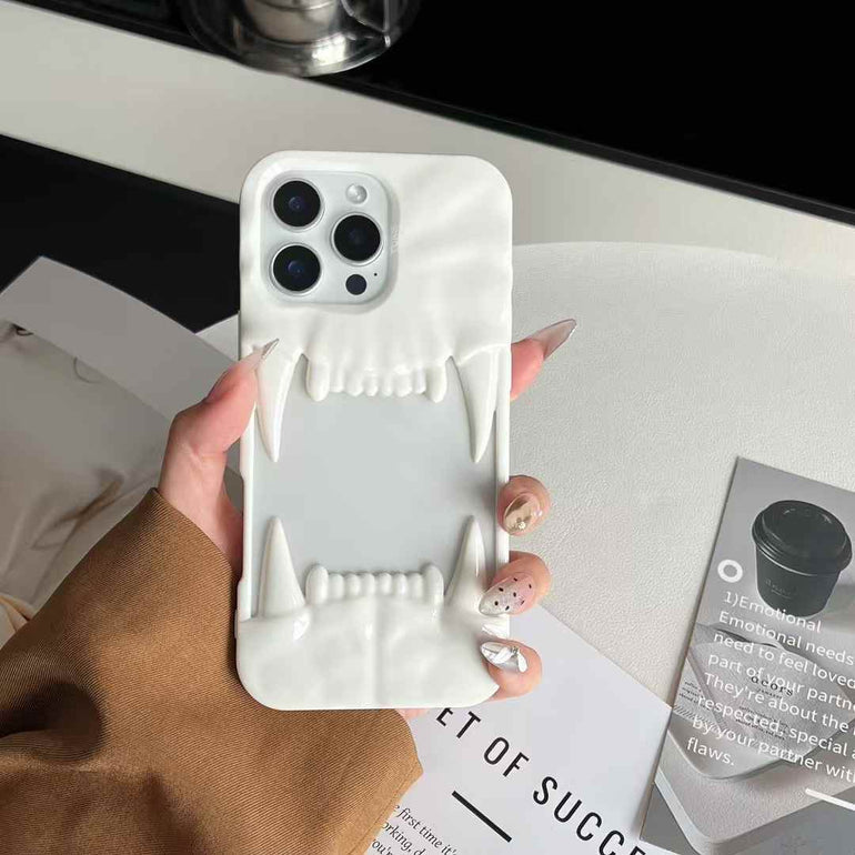 Tiger Fangs Silicon Case For iPhone ( White )