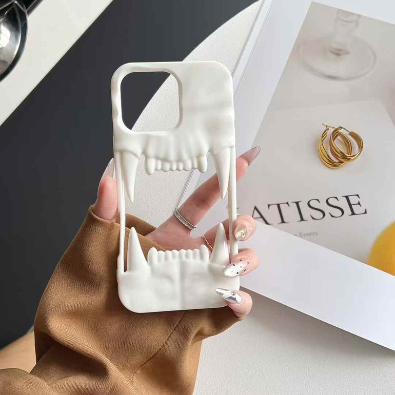 Tiger Fangs Silicon Case For iPhone ( White )