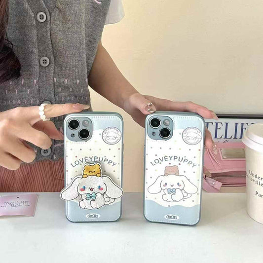 Lovely Puppy Leather Case For iPhone With Puppy Stand