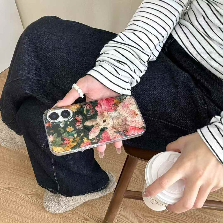 Glitter Bunny Silicon Case For iPhone