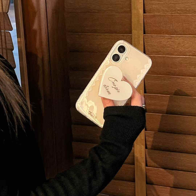 Carpediem ! Silicon iPhone Case With Heart Holder