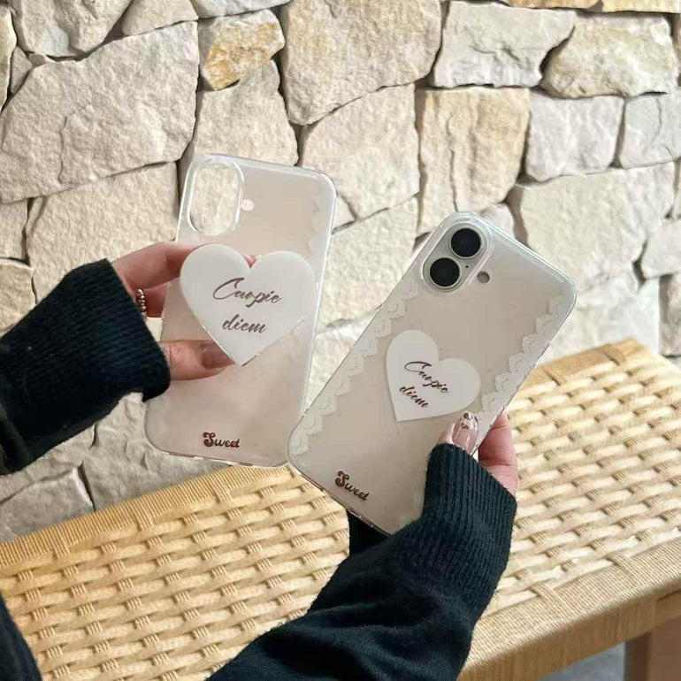 Carpediem ! Silicon iPhone Case With Heart Holder