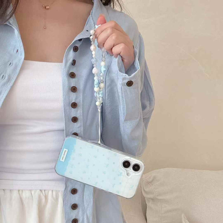 Blue Bows Silicon iPhone Case With Cute Charm
