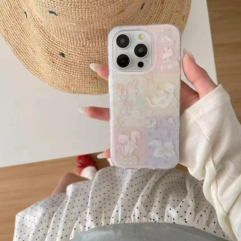 Cat's Dream Silicon Case For iPhone With Bow Charm
