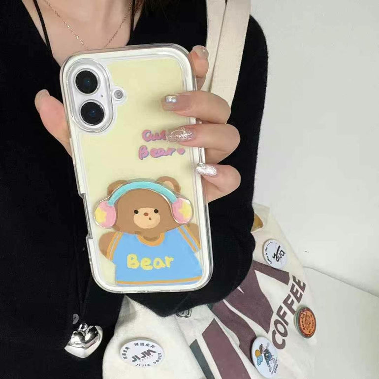 Listening Bear Silicon iPhone Case