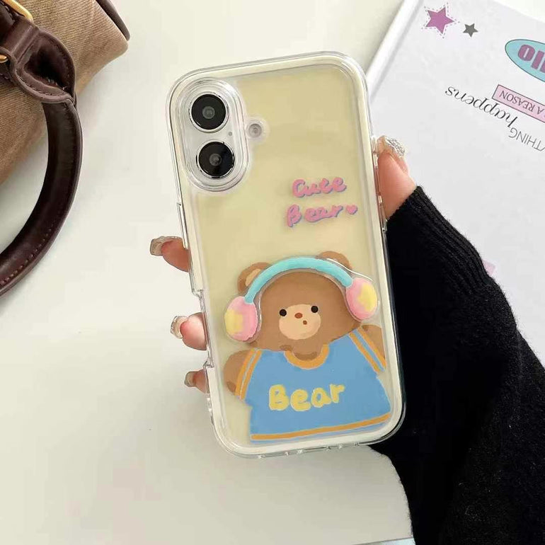 Listening Bear Silicon iPhone Case