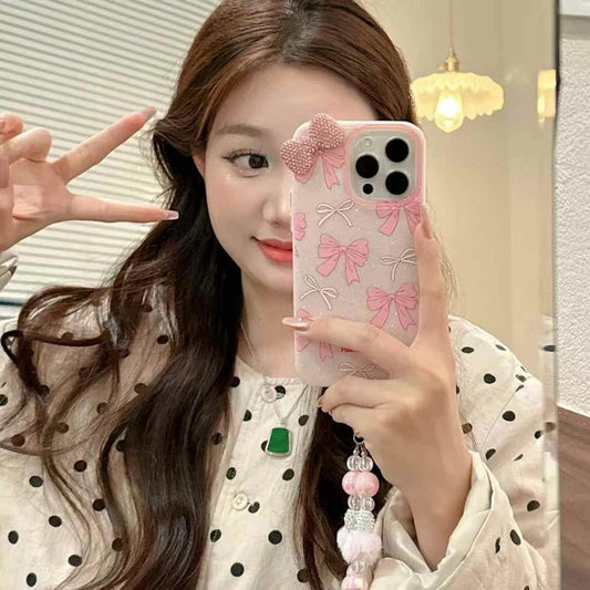 Bow Silicon Case For iPhone With Charm