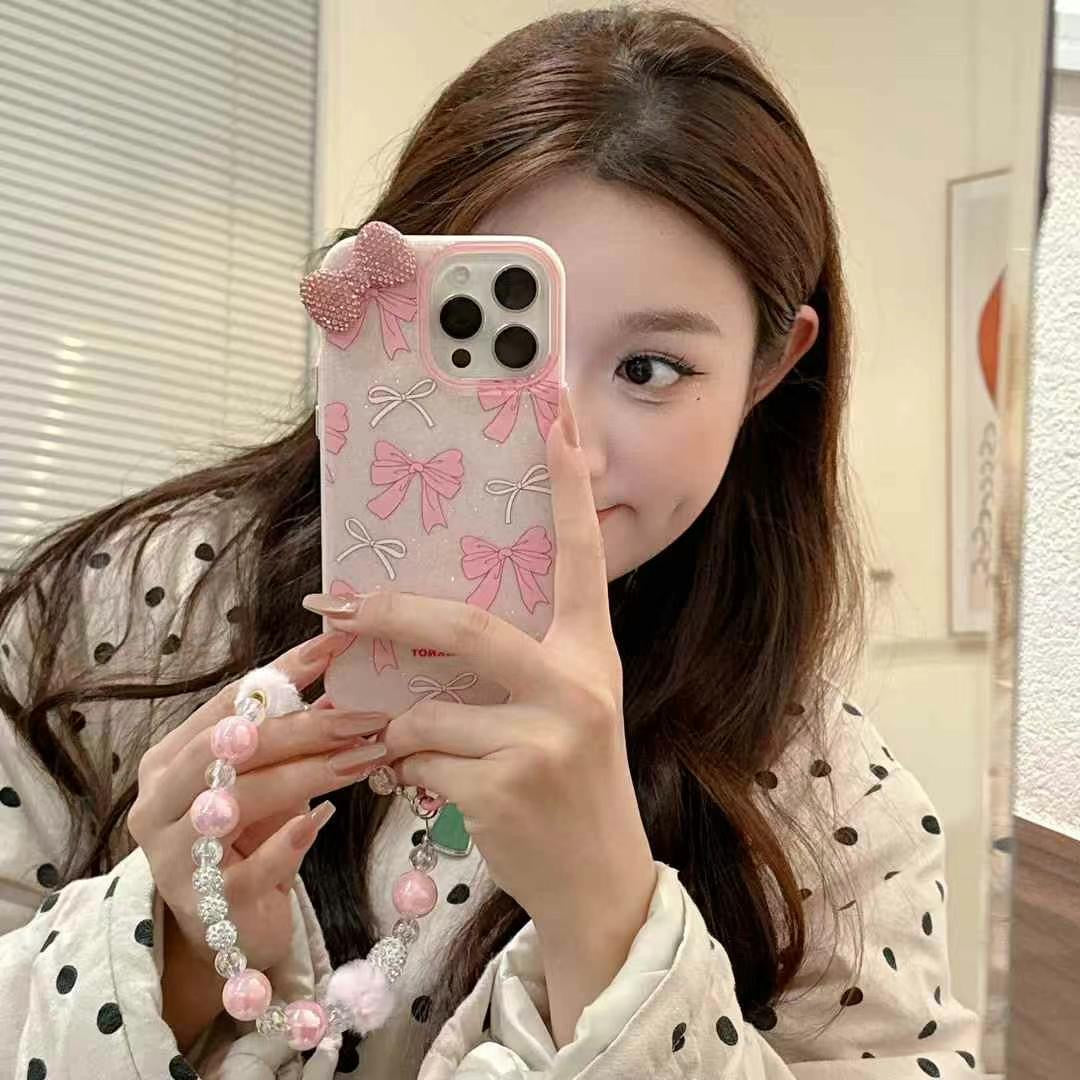 Bow Silicon Case For iPhone With Charm