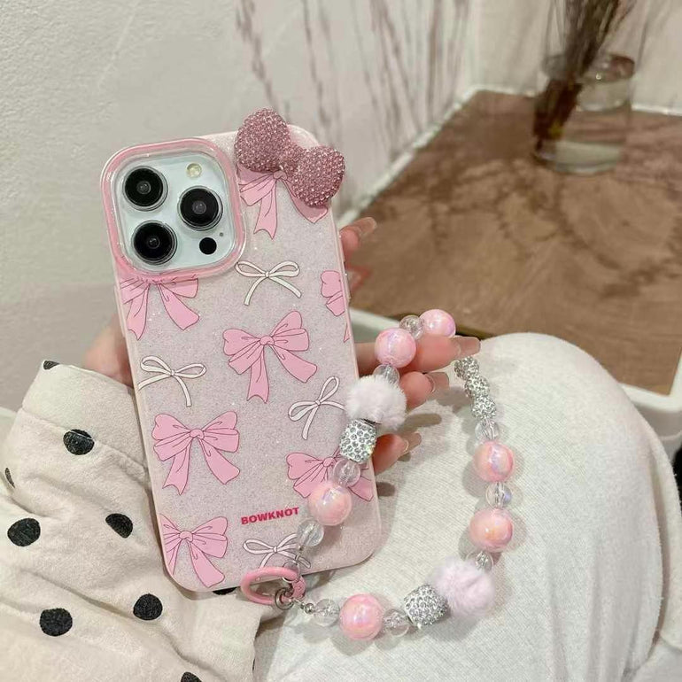 Bow Silicon Case For iPhone With Charm